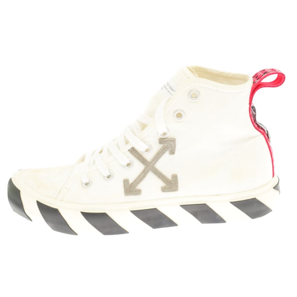 OFF-WHITE オフホワイト MID TOP VULCANIZED CANVAS OMIA119R21FAB0010109 クロスアローロゴワッペン付きミッドカットスニーカー ホワイト OFF-WHITE (オフホワイト) MID TOP VULCANIZED CANVAS クロスアロー