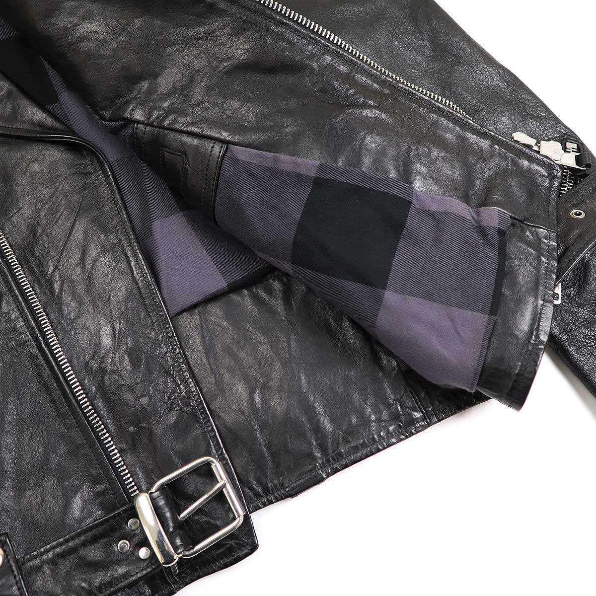 ゴールデングース ライダースジャケット ラムレザー ペイズリー総柄 ブラック 黒 Golden Goose レザーライダースジャケット | ブラック | FARFETCH JP