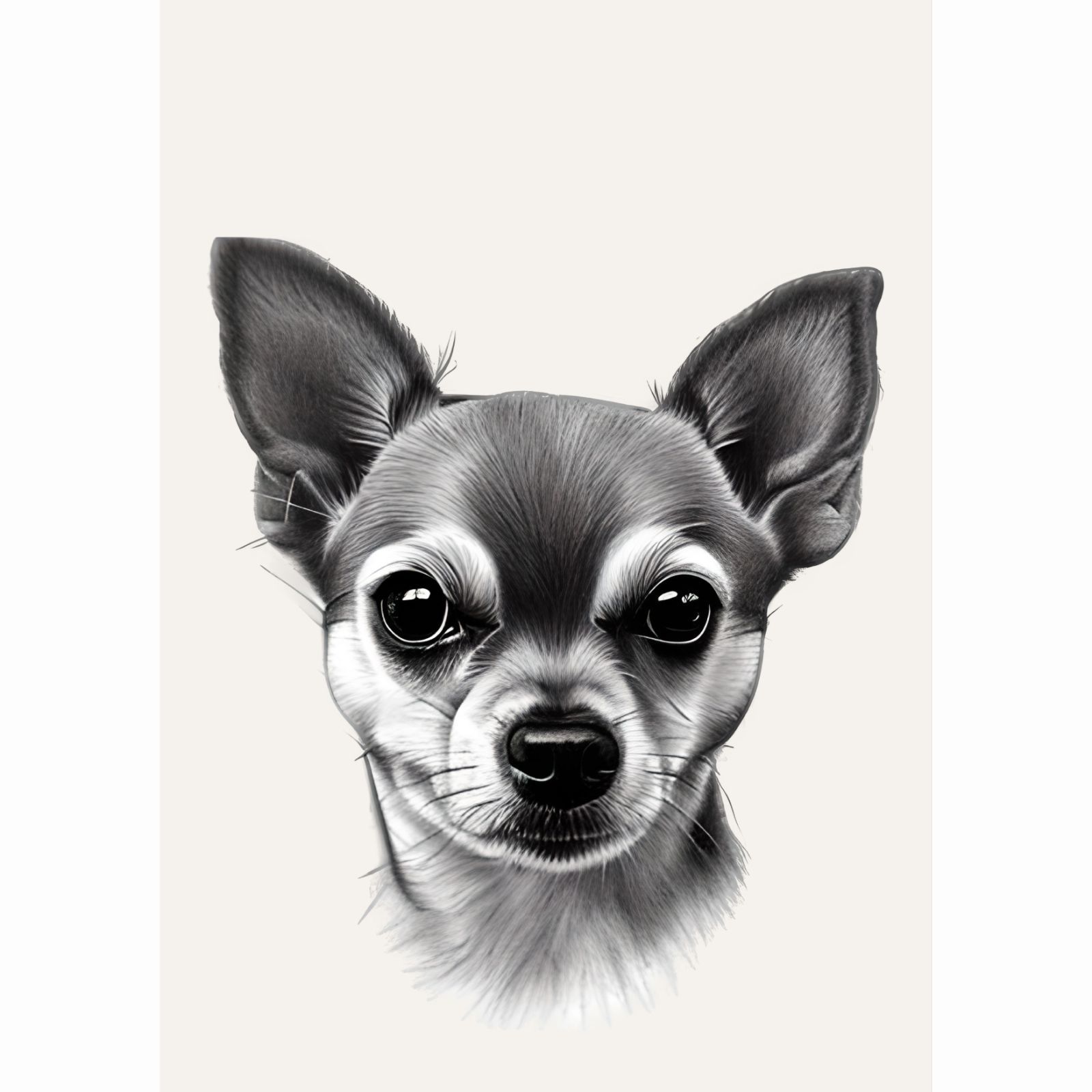 チワワ 犬アート インテリアポスター 可愛い モノクロ モノトーン いぬの絵 chihuahua - メルカリ