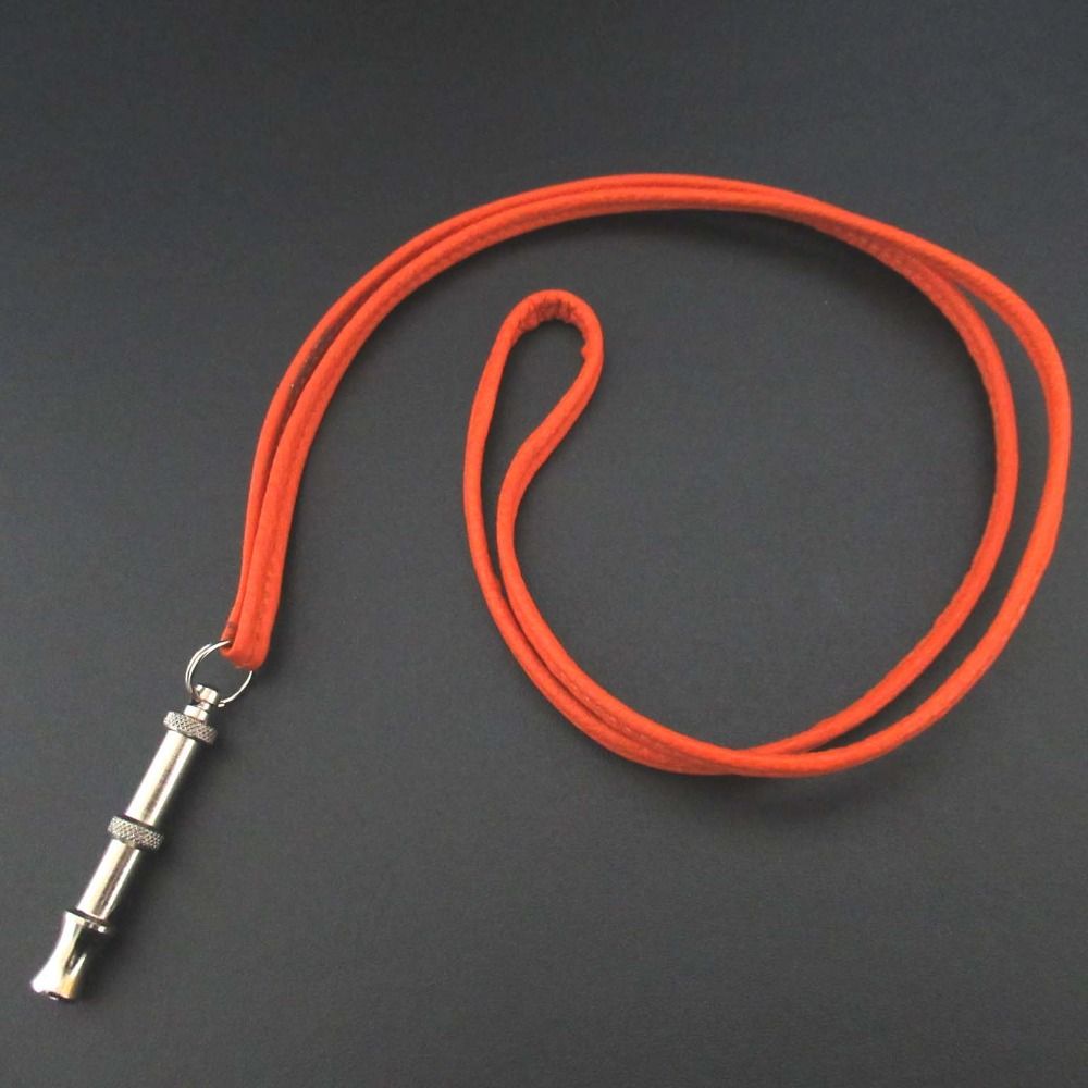 HERMES エルメス シフレ ホイッスル 犬笛 ネックレス オレンジ×シルバー キッズ 古着