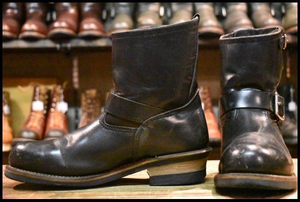 8D 07年 レッドウィング 2976 ショート エンジニア 黒 ブラッククローム スチールトゥ ブーツ redwing 8182 HOPESMORE FI355