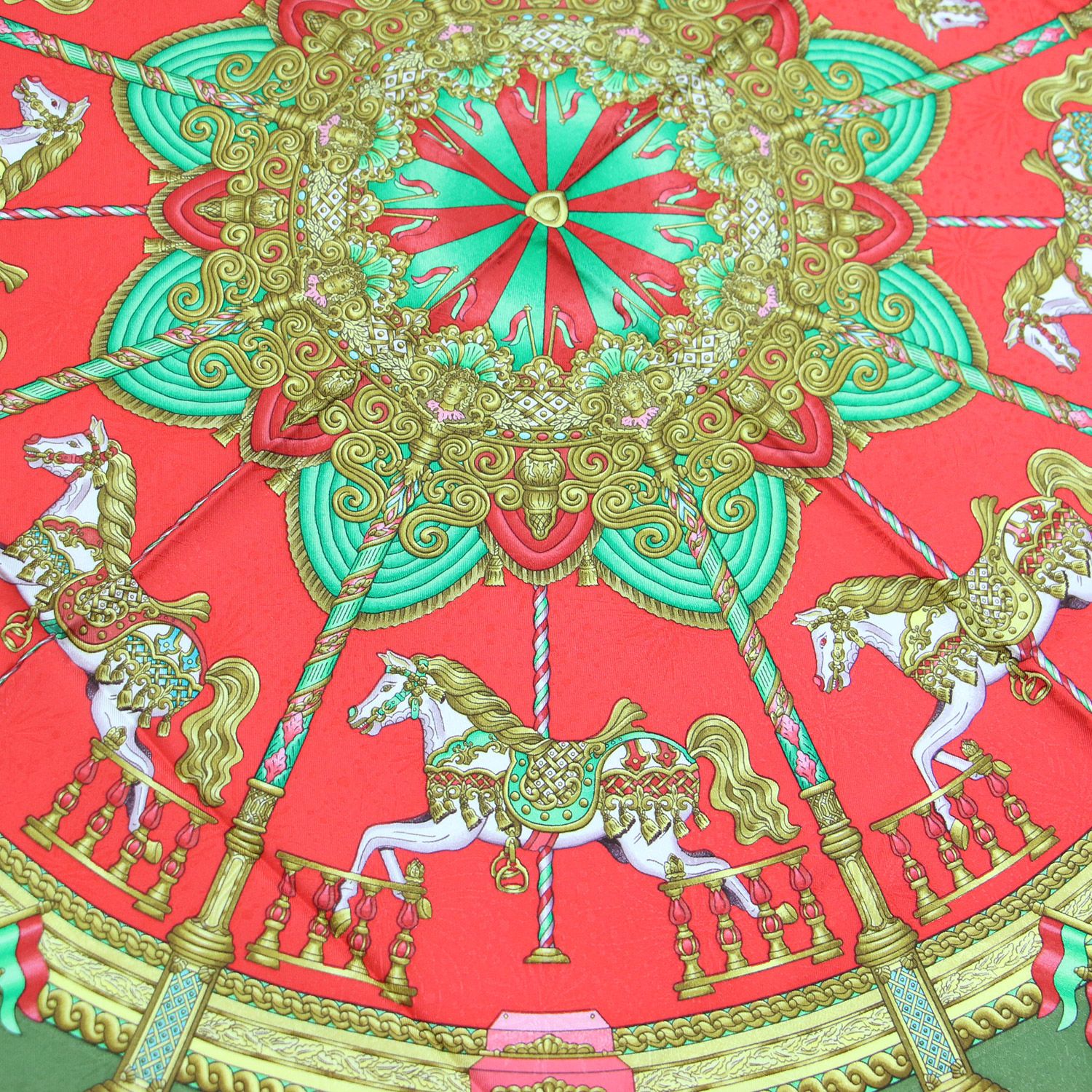 HERMES エルメス カレ 90 シルク スカーフ &frasl; LUNA PARK 遊園地 大判 カレ90 「LUNA PARK」 スカーフ シルク レッド マルチカラー