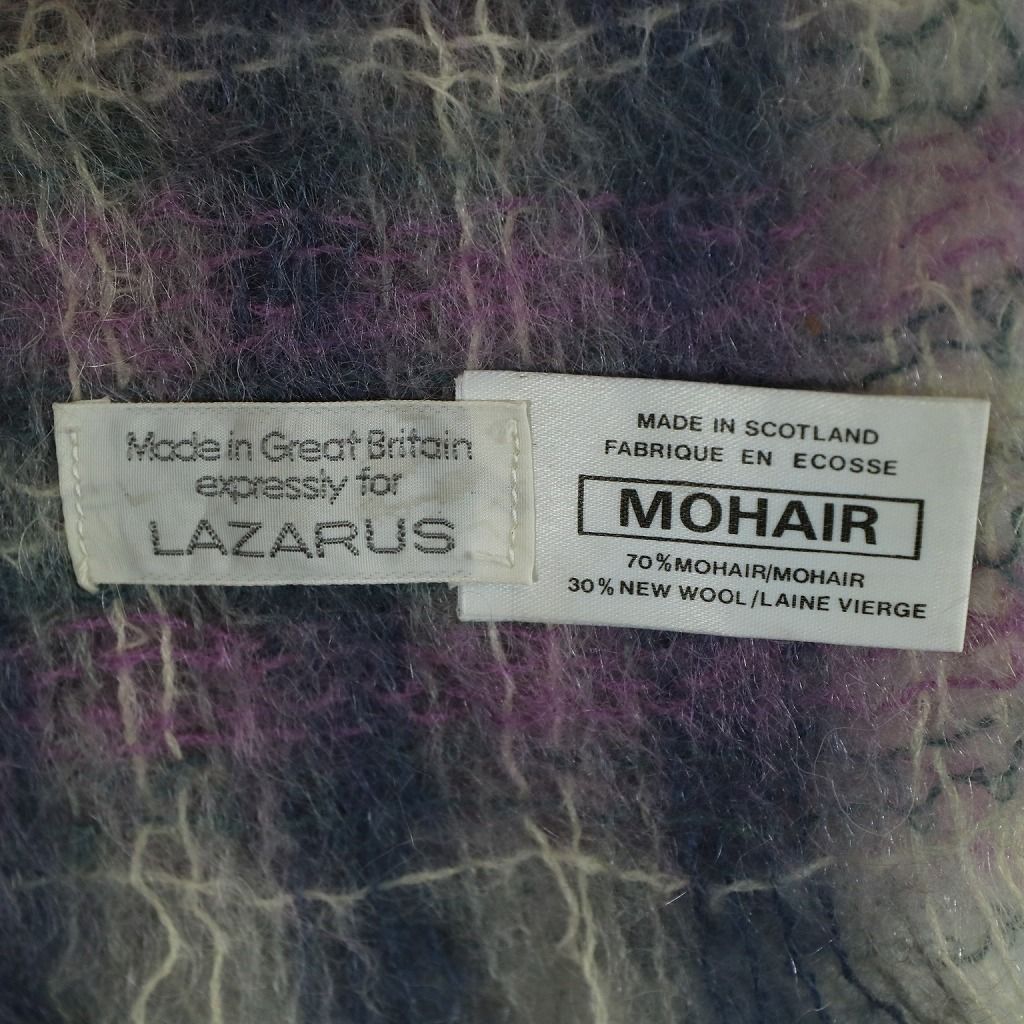 LAZARUS モヘアマフラー ファッション雑貨 防寒 防風 秋冬 チェック柄