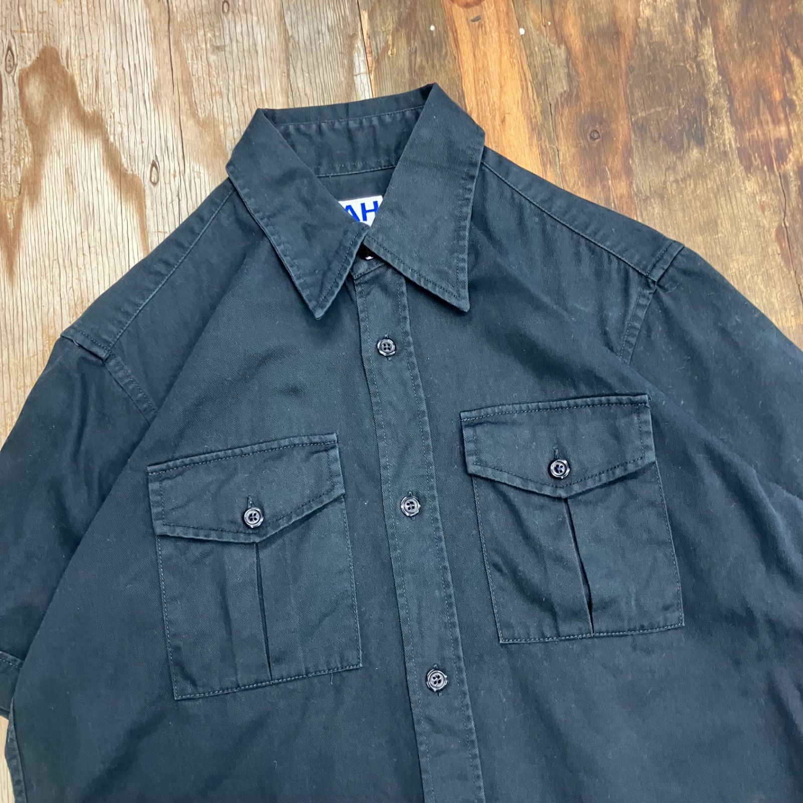 ABAHOUSE アバハウス コットン ワーク シャツ ブラック 日本製 VINTAGE 