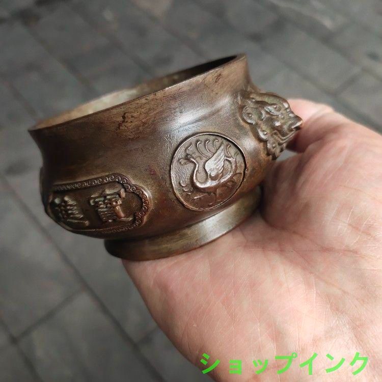 銅器 香炉 四神獣 招財進宝香炉 道家供養 香炉 装飾品 工芸品