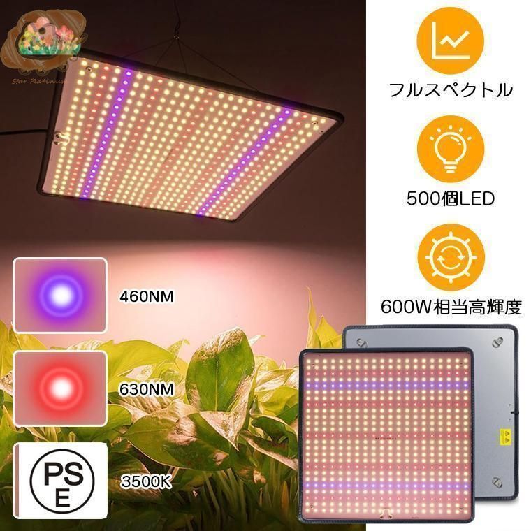植物育成ライト／LEDパネル【2枚セット】 植物育成ライト LED パネル 室内 210個 高輝度 2段階調光 育苗
