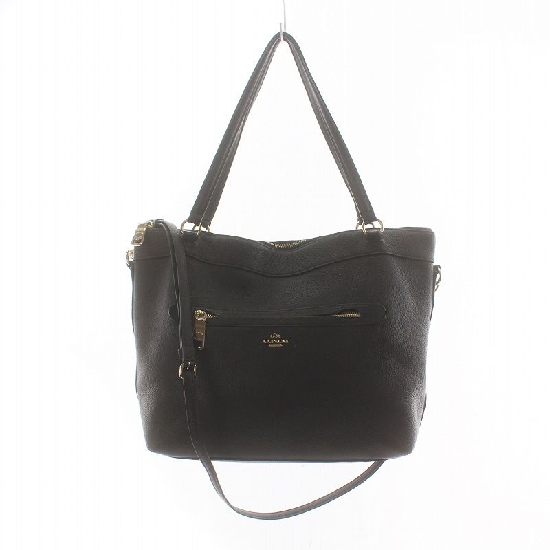 コーチ　coach バッグ　黒 コーチ COACH トートバッグ ショルダー 2WAY ハンド レザー ロゴ金具