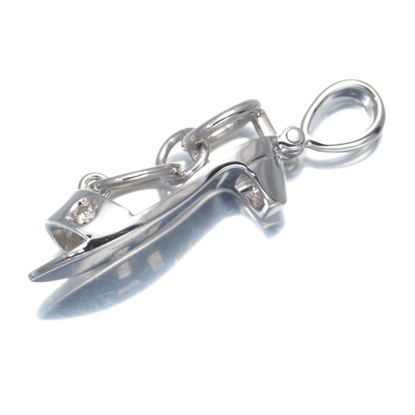 ダイヤ ダイヤモンド 0.039ct サンダル ペンダントトップ K18WG  