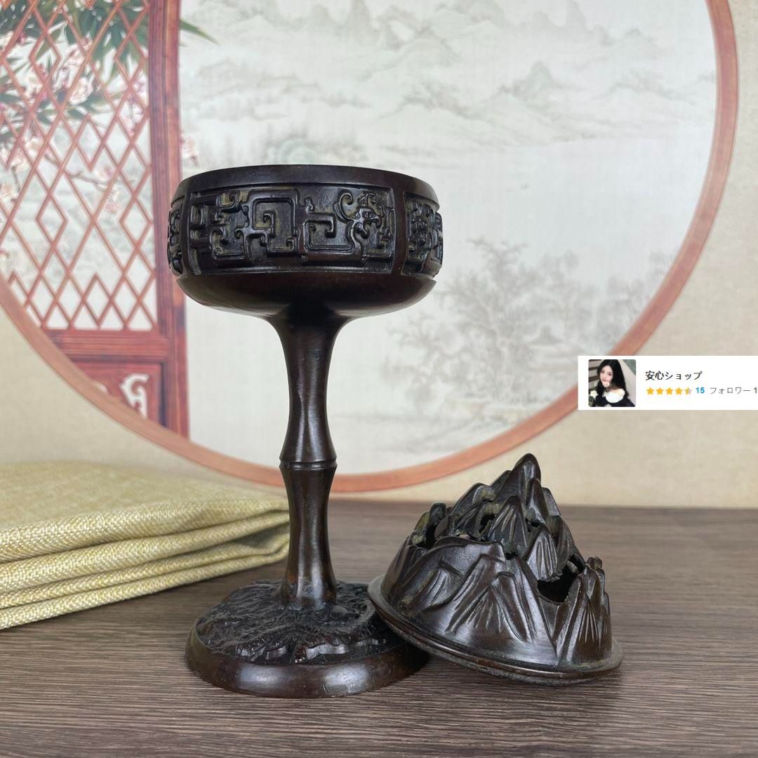 銅製 香炉 盤竜博山炉 茶道具 香道具 装飾品 工芸品 置物 - メルカリ
