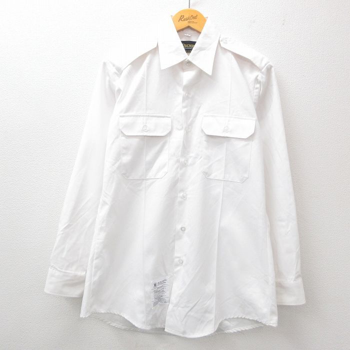 M/古着 長袖 ミリタリー シャツ メンズ 90s 白 ホワイト 24oct02 中古 トップス