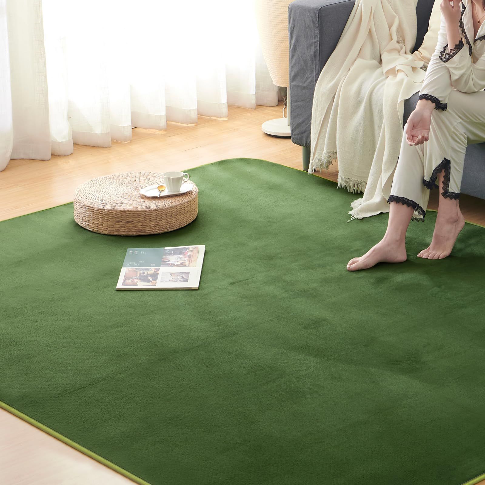 【人気商品】防ダニ 絨毯 抗菌 約3畳 防臭 200×250cm オールシーズン快適に使用 床暖房 洗える ホットカーペット対応 ラグマット滑り止め付 ふわふわ肌触り ラグ フランネルラグ カーペット 