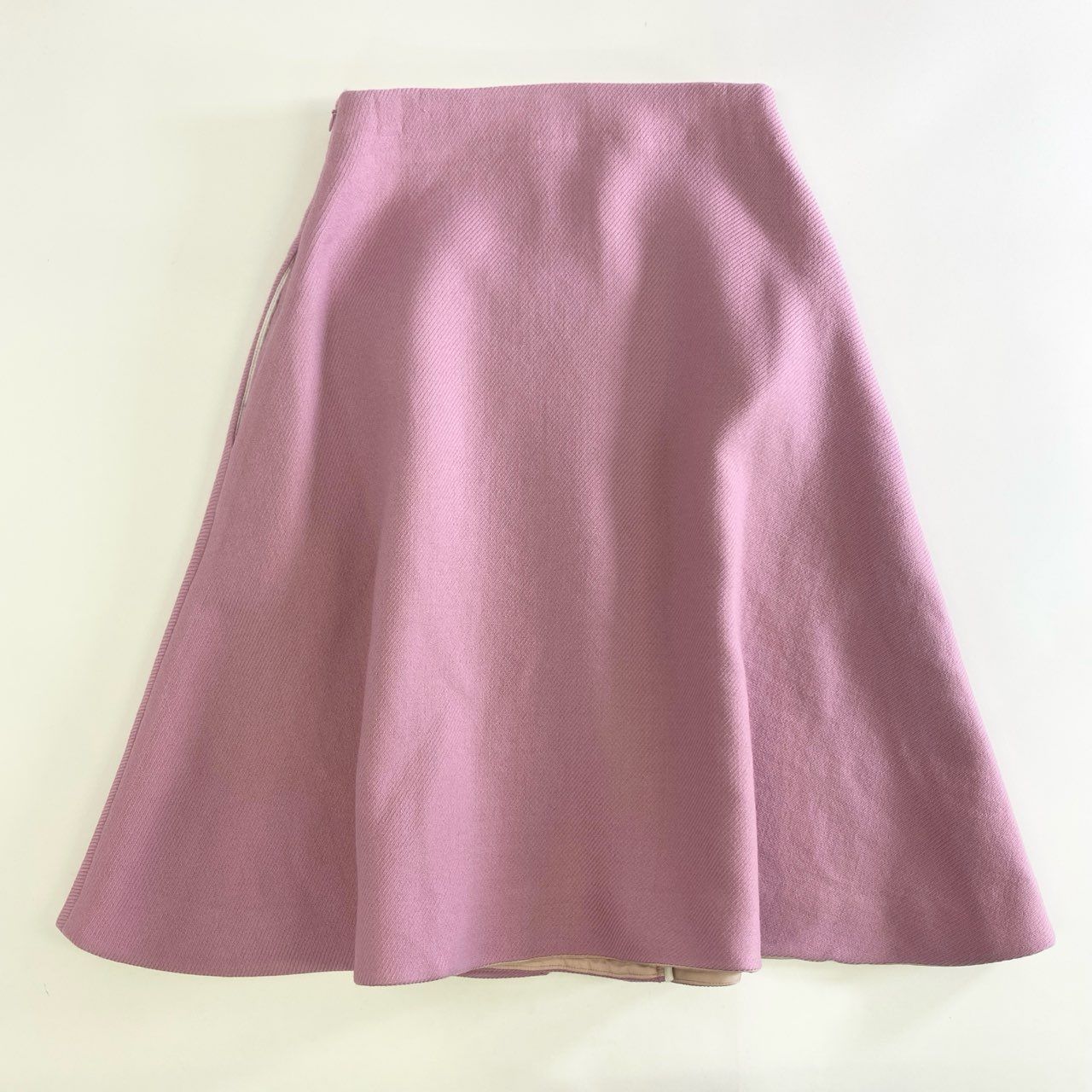 マディソンブルー ミモレフレアスカート リネン ピンク XS 近年モデル DOUBLE FACE MI-MOLLET FLARE | KNIT | MADISONBLUE