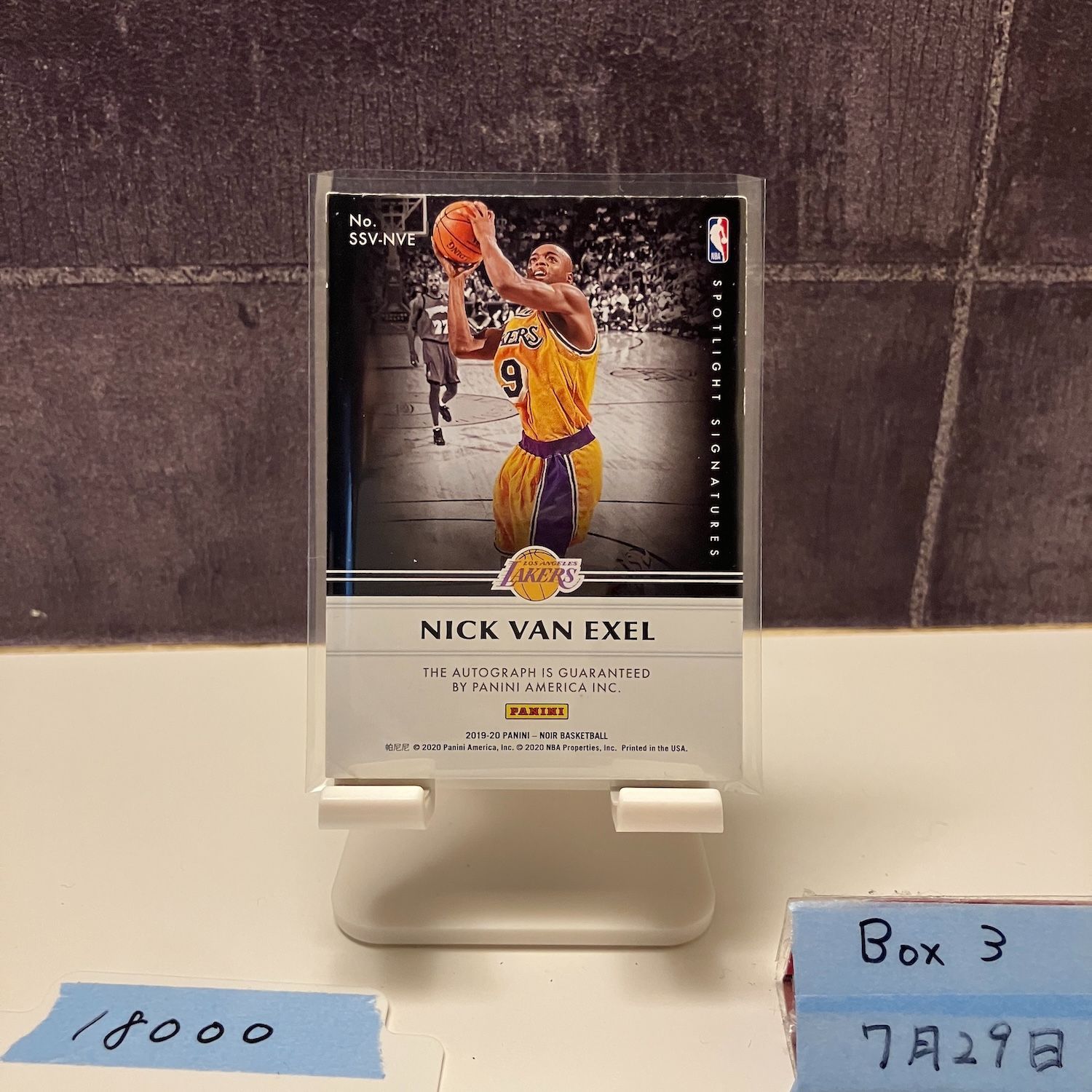 2019-20 Panini Noir Nick Van Exel 直筆サイン Los Angeles