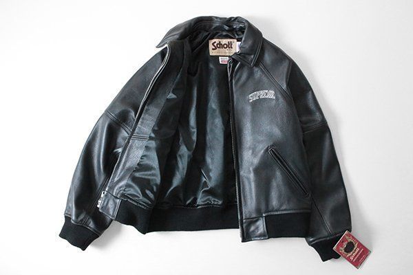 【未使用】 SUPREME × Schott Martin Wong Supreme Schott 8-Ball Leather Varsity  Jacket レザージャケット S 黒 シュプリーム ショット CCC
