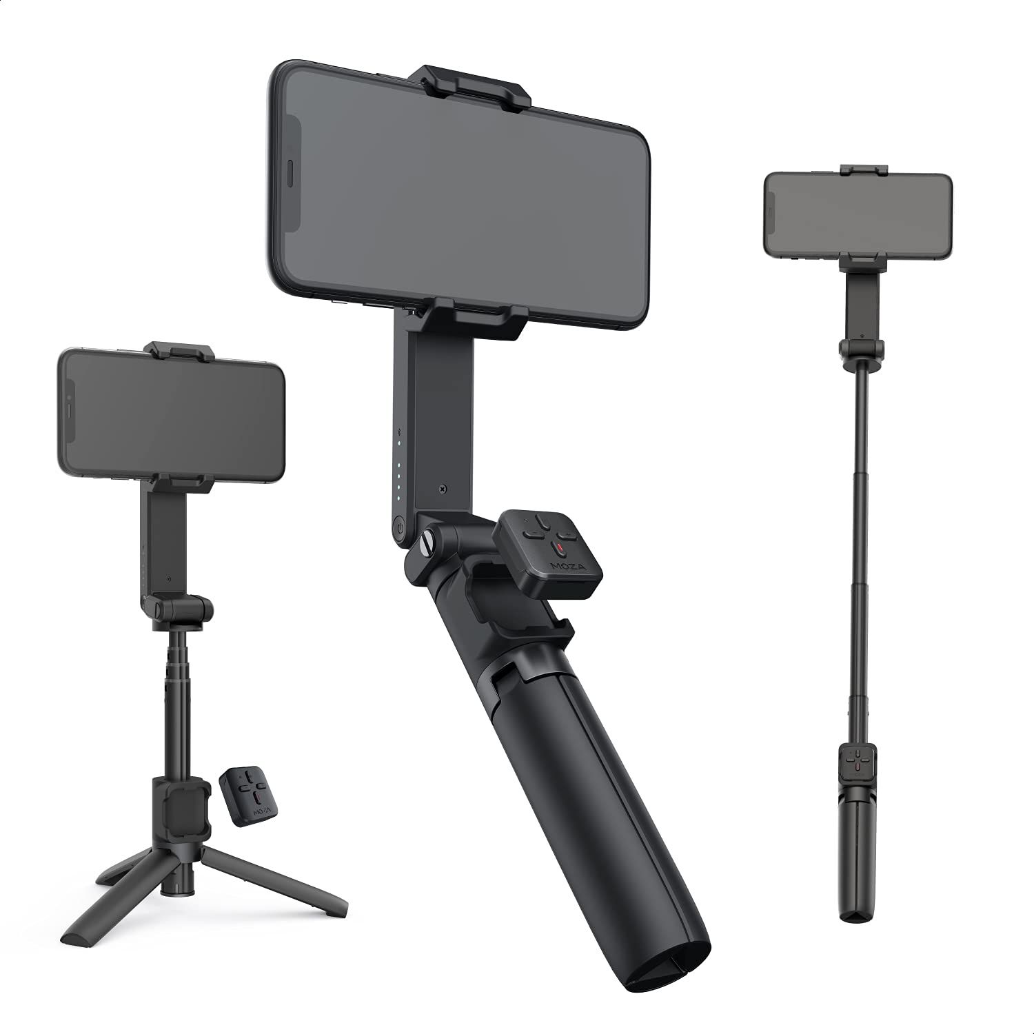 【国内正規品】 MOZA スマホ用ジンバル NANO SE ブラック 伸縮ロッド搭載 iPhone/Android対応 1軸補正 着脱式リモコン 折りたたみ可能 MST01 国内サポート対応 [E.NANO SE ブラック (1軸ジンバル)]