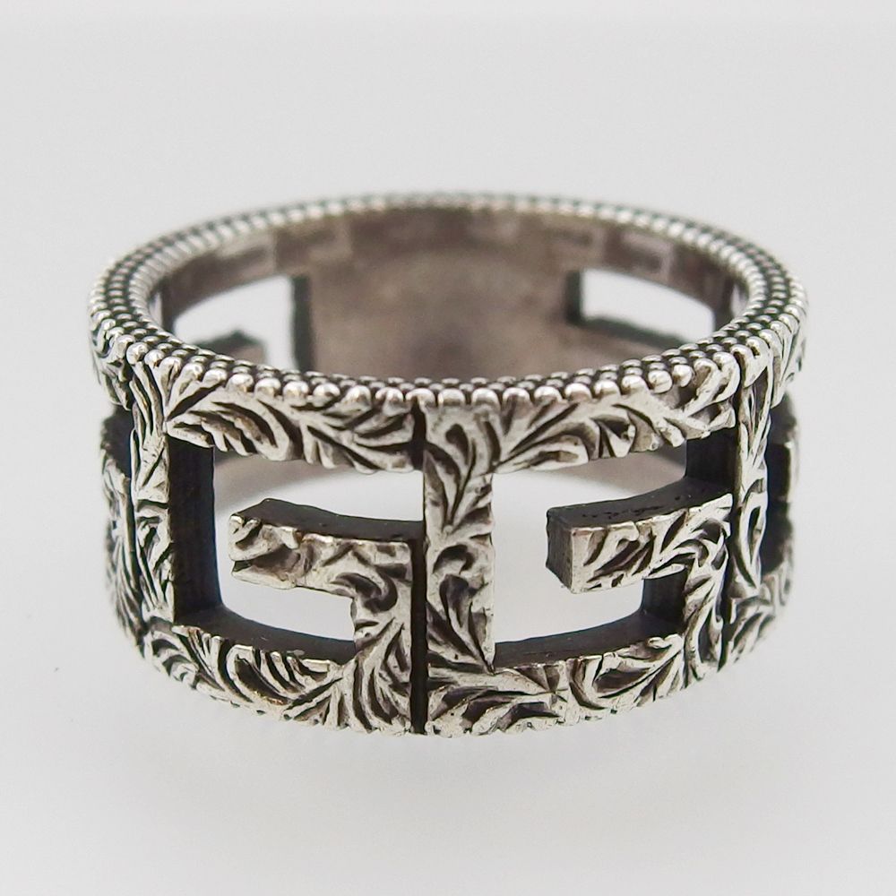 GUCCI グッチ スクエアGリング 約17号 シルバー AG925 SILVER 約9g