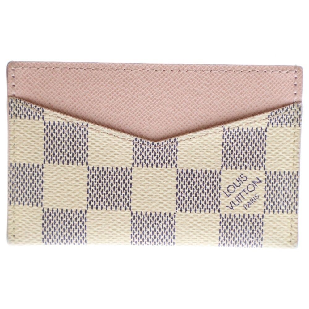 LOUIS VUITTON ルイヴィトン ポルトカルト サーンプル ダミエ アズール ホワイト×ピンク レザー パスケース カードケース RFID N60286