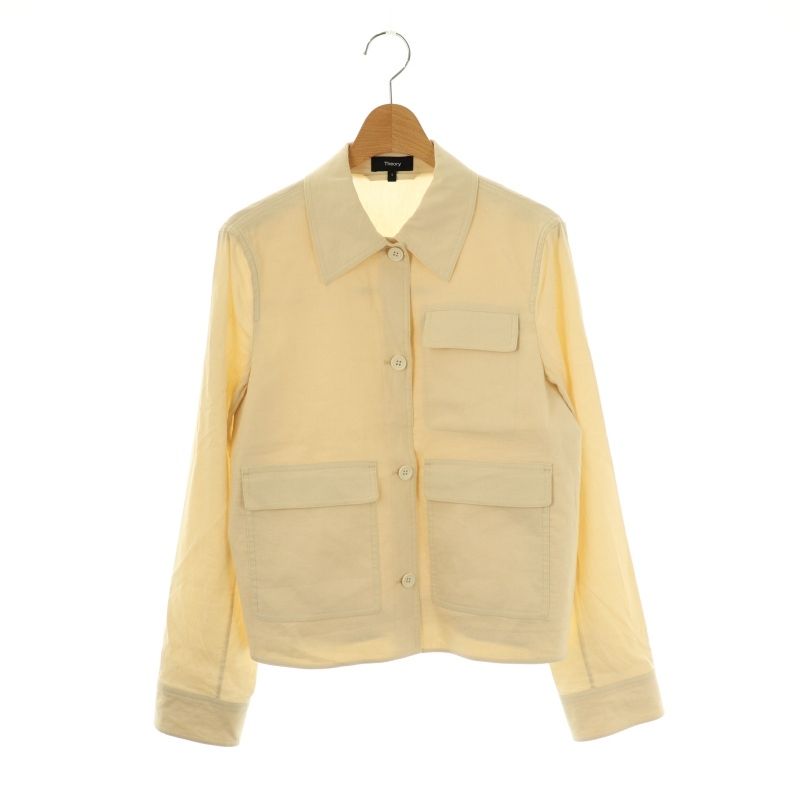 セオリー Theory 25SS GOOD CRUNCH W CASUAL LS JKT ステン ジャケット S クリーム色 |DF OS