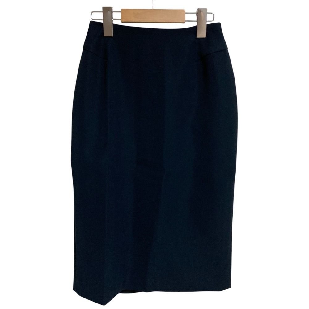 ★未使用★ヨーコチャン　紺 タイトスカート① ひざ丈 後ろスリット 36 未使用 YOKO CHAN ヨーコチャン ひざ丈 タイトスカート YCS-318