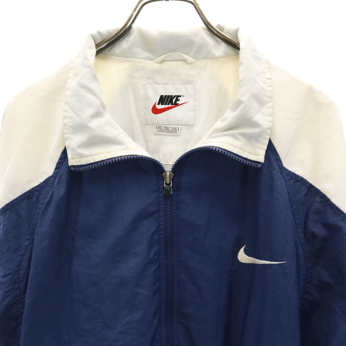 ナイキ 90s オールド 白タグ ナイロンジャケット XL ネイビー系 NIKE 