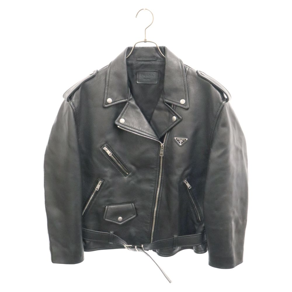 PRADA (プラダ) Nappa Leather Biker Jacket 58967A ナッパレザー 