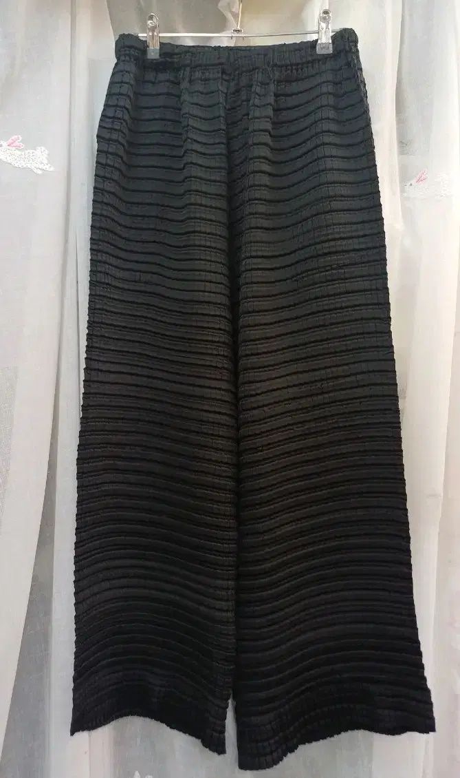 PLEATS PLEASE プリーツ ワイド ロングパンツ ブラック S 55 66