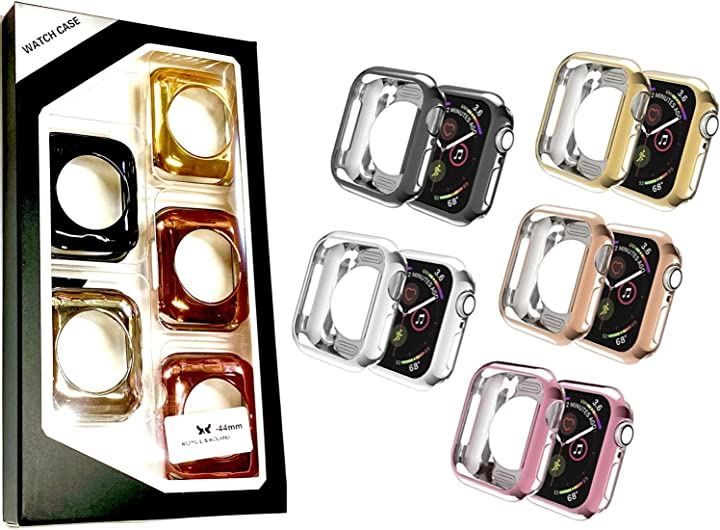 Royceu0026Roland Apple Watch TPU カバー ケース( シルバー・ブラック・ゴールド・ローズゴールド・ピンク，  40mm 5色セット)