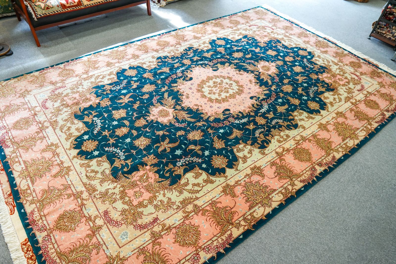 イラン 手織り 高級ペルシャ絨毯 大判300×200cm ウール100% ラグ 300