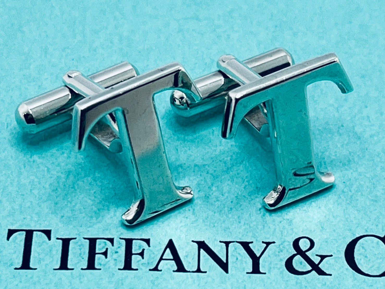 a060 Tiffany-Co. ティファニー Tロゴ カフス カフリンクス シルバー 925