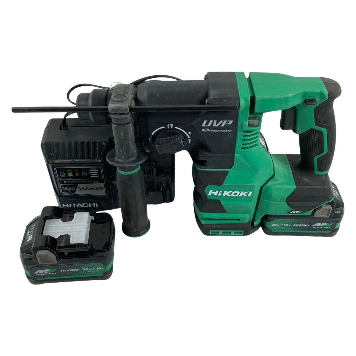 HiKOKI ハイコーキ 36V コードレスハンマードリル SDSプラス バッテリ2個 充電器 DH3628DA グリーン
