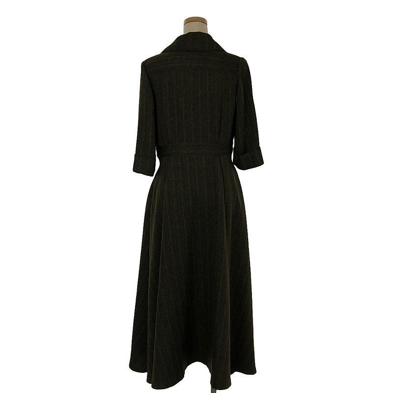 美品foufou フーフー オープンカラーヘリンボーンワンピース1 美品】 foufou / フーフー | open collar herringbone one piece