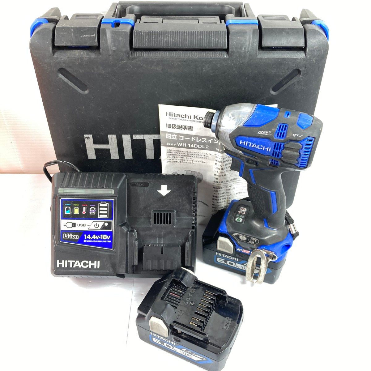 ＊＊HITACHI 日立 18v 6.0Ah コードレスインパクトドライバ WH18DDL2 ブルー