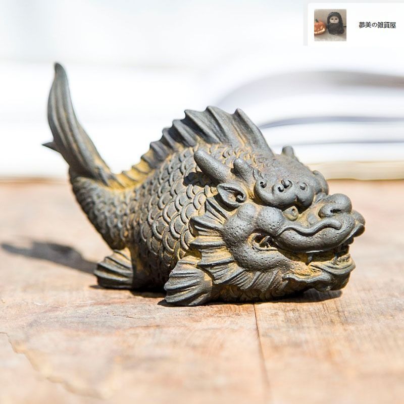 魚化龍 鯉躍龍門 竜魚手把 置物 オブジェ 装飾品 工芸品 美術品