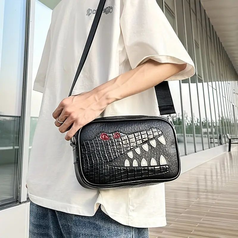 メンズトレンディクールクロコダイルショルダーバッグ、PU