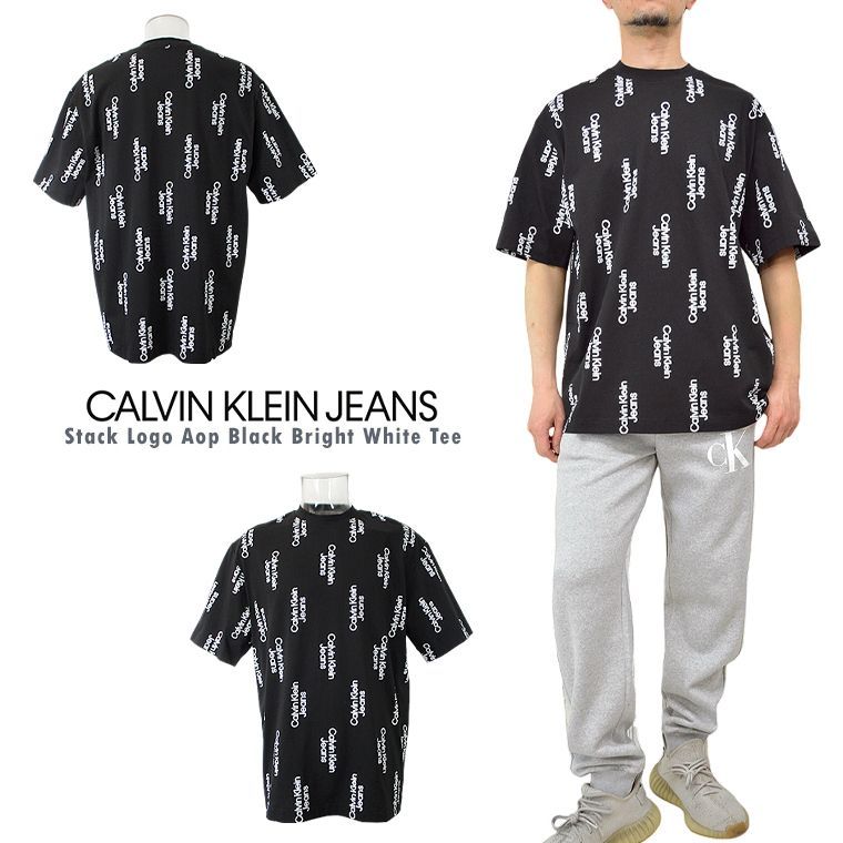 CALVIN KLEIN JEANS カルバンクライン ロゴ半袖Tシャツ 海外限定 プレゼント 父の日 ロゴTEE メンズトップス オーバーサイズ  半袖T メンズTシャツ 半TEE ユニセックス 男女兼用