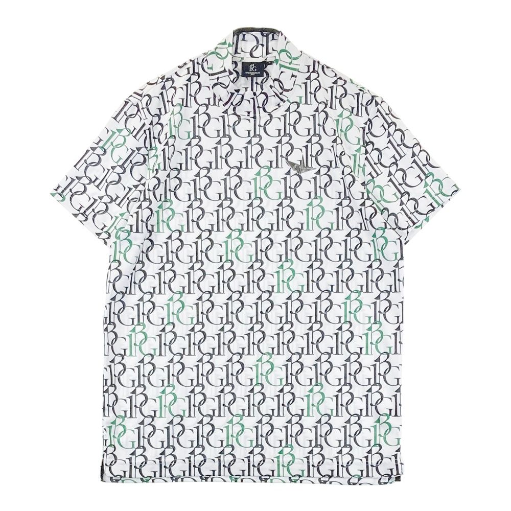 サイズ 5 1PIU1UGUALE3 GOLF GRT208 半袖モックネックTシャツ 総柄 ホワイト系 240101441187 ゴルフウェア メンズ ストスト