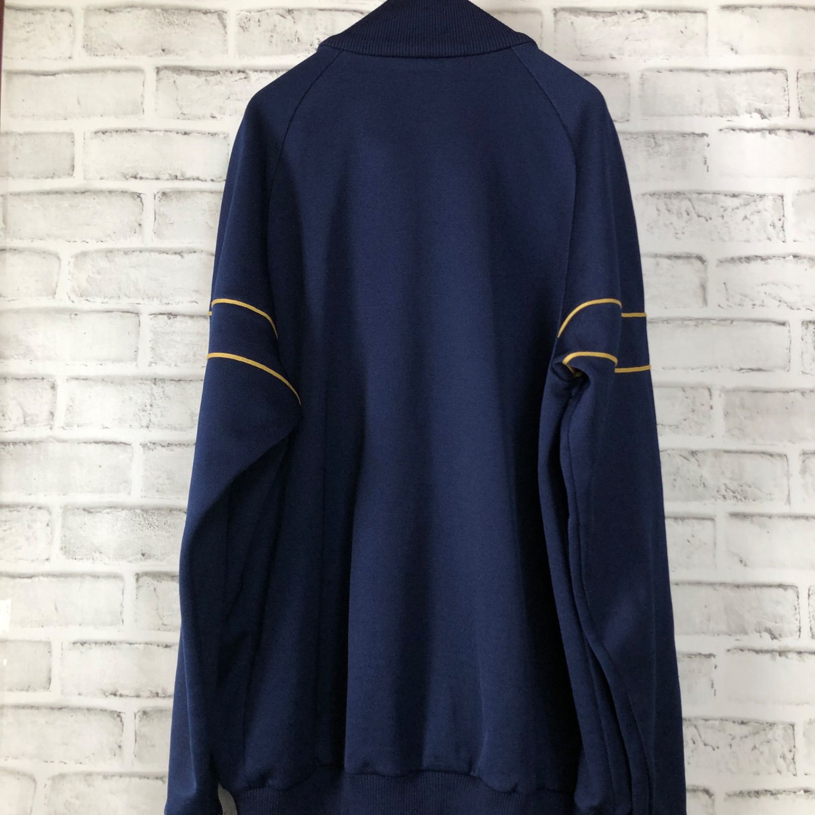 XL⭐️80s復刻版 adidas トラックジャケット トレファイル刺繍 紺白