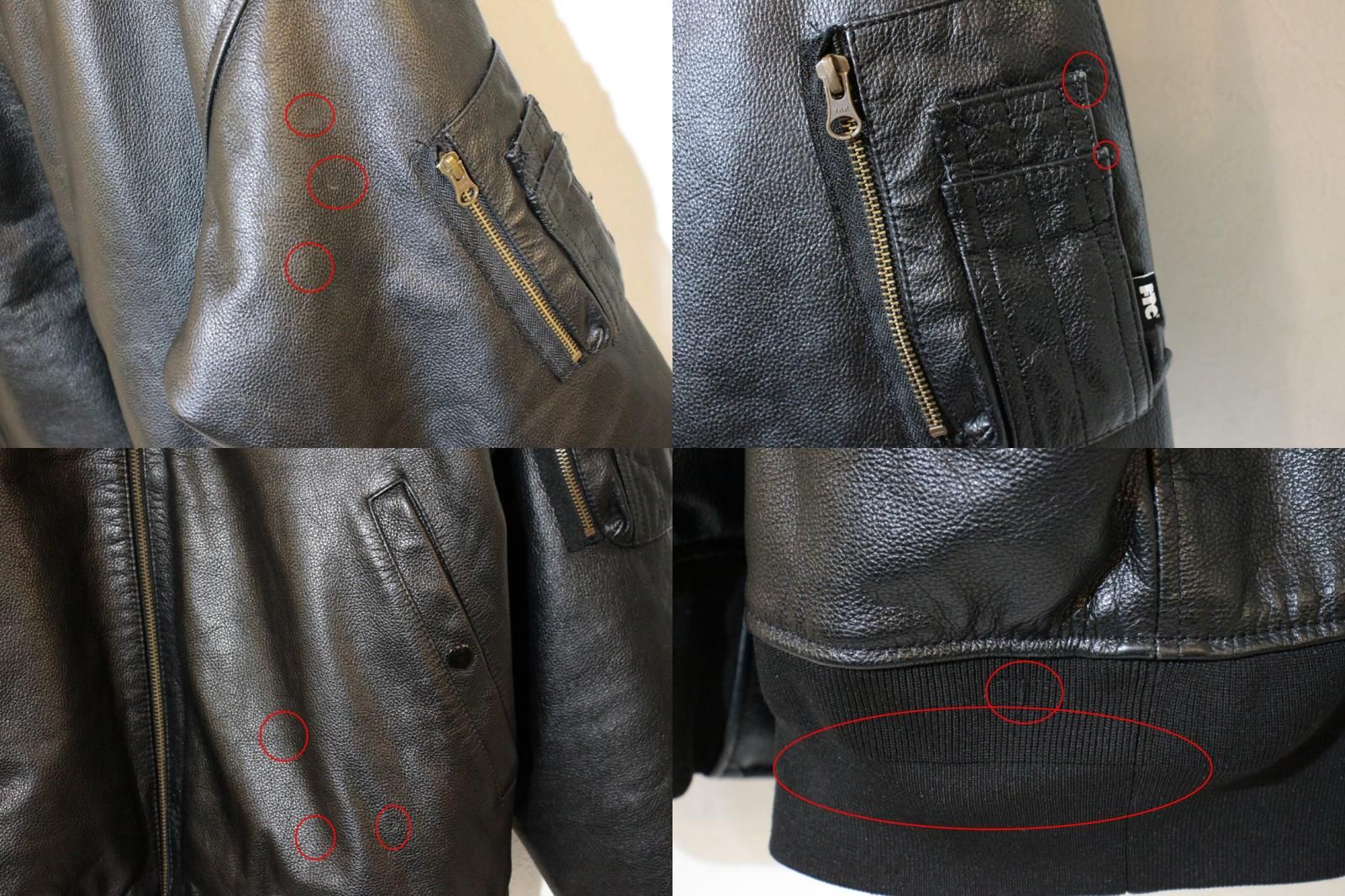 中古】 FTC メンズレザーブルゾン L FTC/MA-1/レザーブルゾン/L/黒 