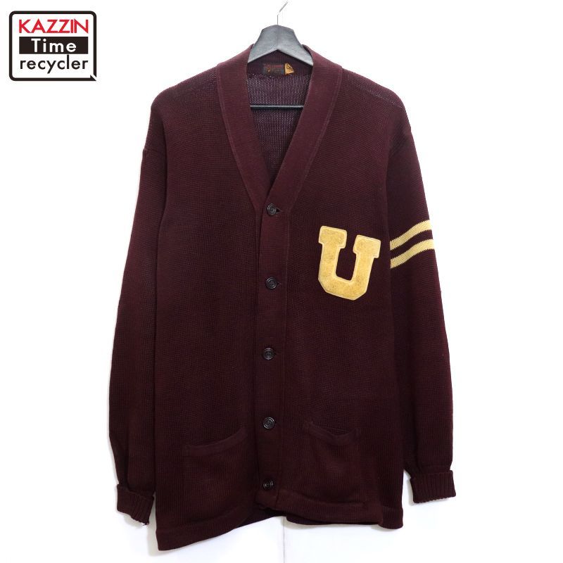 40sウールカーディガン ウィルソン WILSON ビンテージ 40s USA製 vintage Wilson ウィルソン レタード ウール ニット