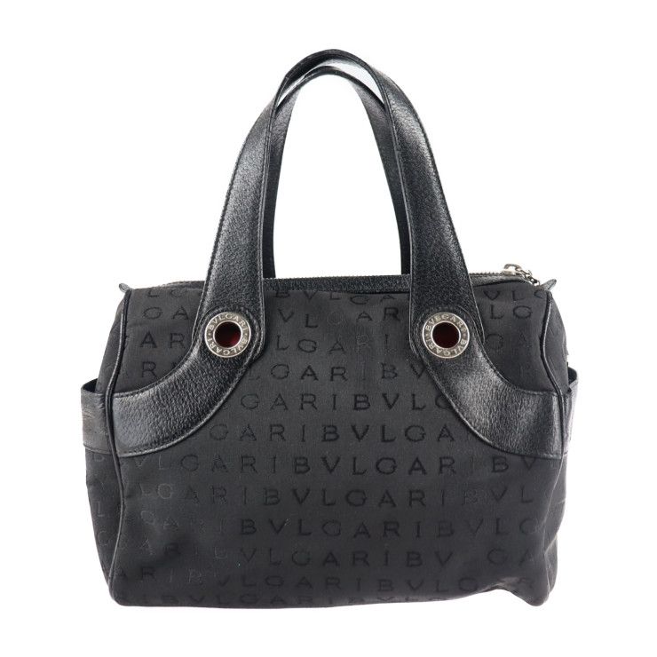 BVLGARI ブルガリ ハンドバッグ 22748 キャンバス ブラック ロゴマニア