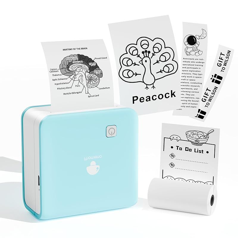 サーマルプリンター ミニプリター Phomemo M02 PRO 300DPI フォトプリター モバイルプリンター シールプリンター ポータブル式 フォトプリンタ メモプリンター 感熱プリンター Bluetooth接続 写真 メモ 手帳 領収書 0
