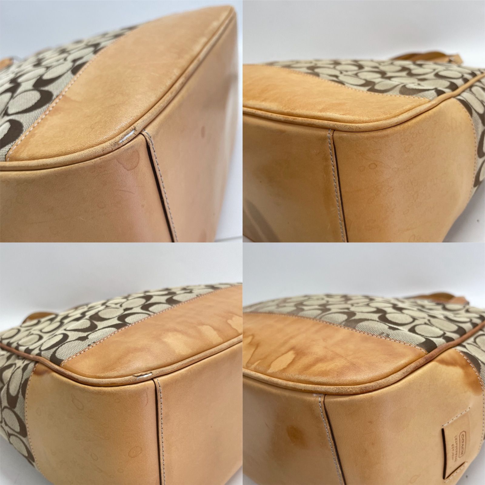 COACH コーチ トートバッグ シグネチャー レザー ブラウン　ファスナー付き コーチ COACH バッグ （ブラウン） -ファッション通販 FASHION