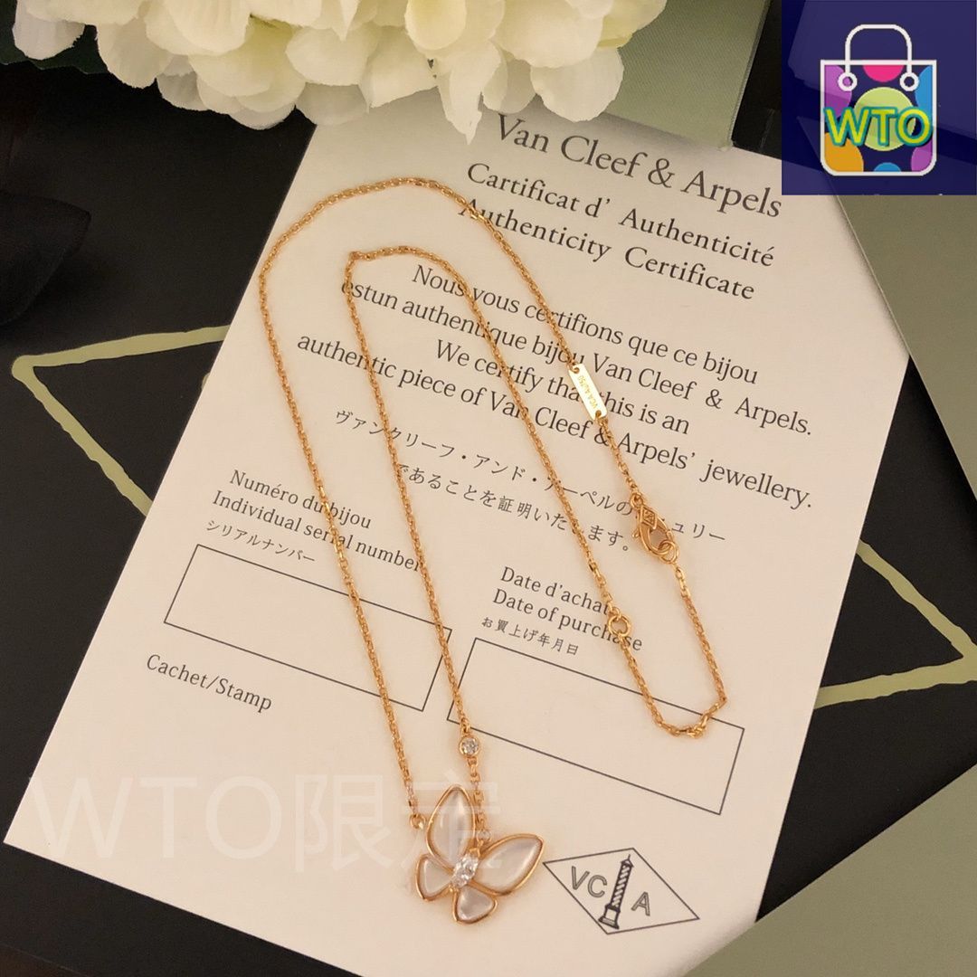 希少 Van Cleef & Arpels クローバーネックレス パールホワイト Vintage Alhambra pendant 18K white gold, Mother-of-pearl