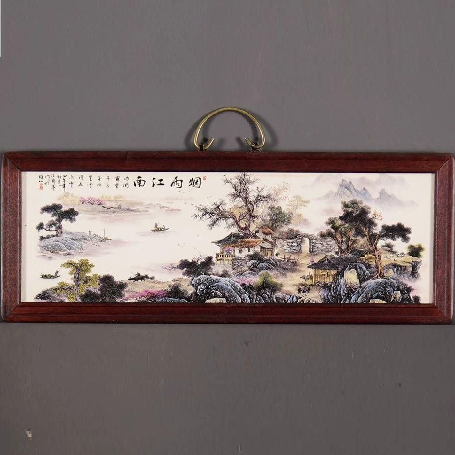 景徳鎮 陶板画 江南秀色 応接間 玄関 茶室 書斎 装飾品 工芸品 置物 景徳鎮 陶板画 江南秀色 応接間 玄関 茶室 書斎 装飾品 工芸品