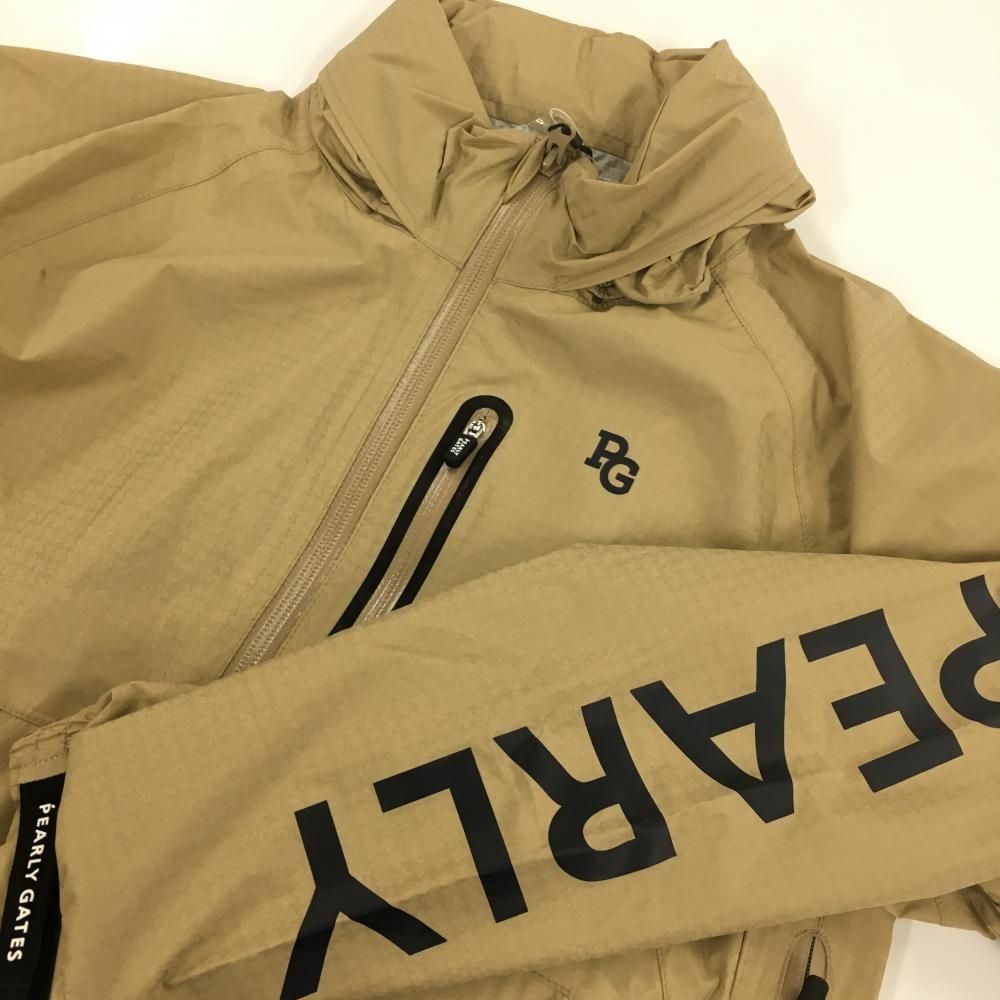 PEARLY GATES - 【新品】パーリーゲイツ 4WAYレインワンピース ベージュ×黒 地模様 フード収納 袖着脱可 収納袋 レディース 1(M) ゴルフウェア PEARLY GATES PEARLY GATES 【新品】パーリーゲイツ 4WAYレインワンピース