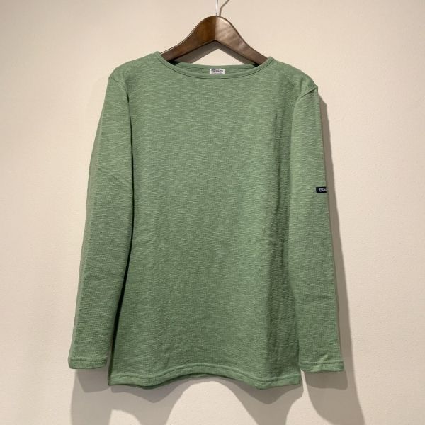 新品未使用品　ティージー / Tieasy / オリジナルボートネックシャツ PEAL GREEN　5(M)サイズ