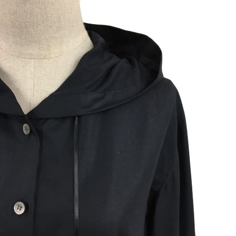 ギャバジンケーティー Gabardine K.T シャツ ブラウス フード 無地 タック 長袖 9 黒 ブラック レディース ギャバジンケーティー Gabardine K.T シャツ ブラウス フード