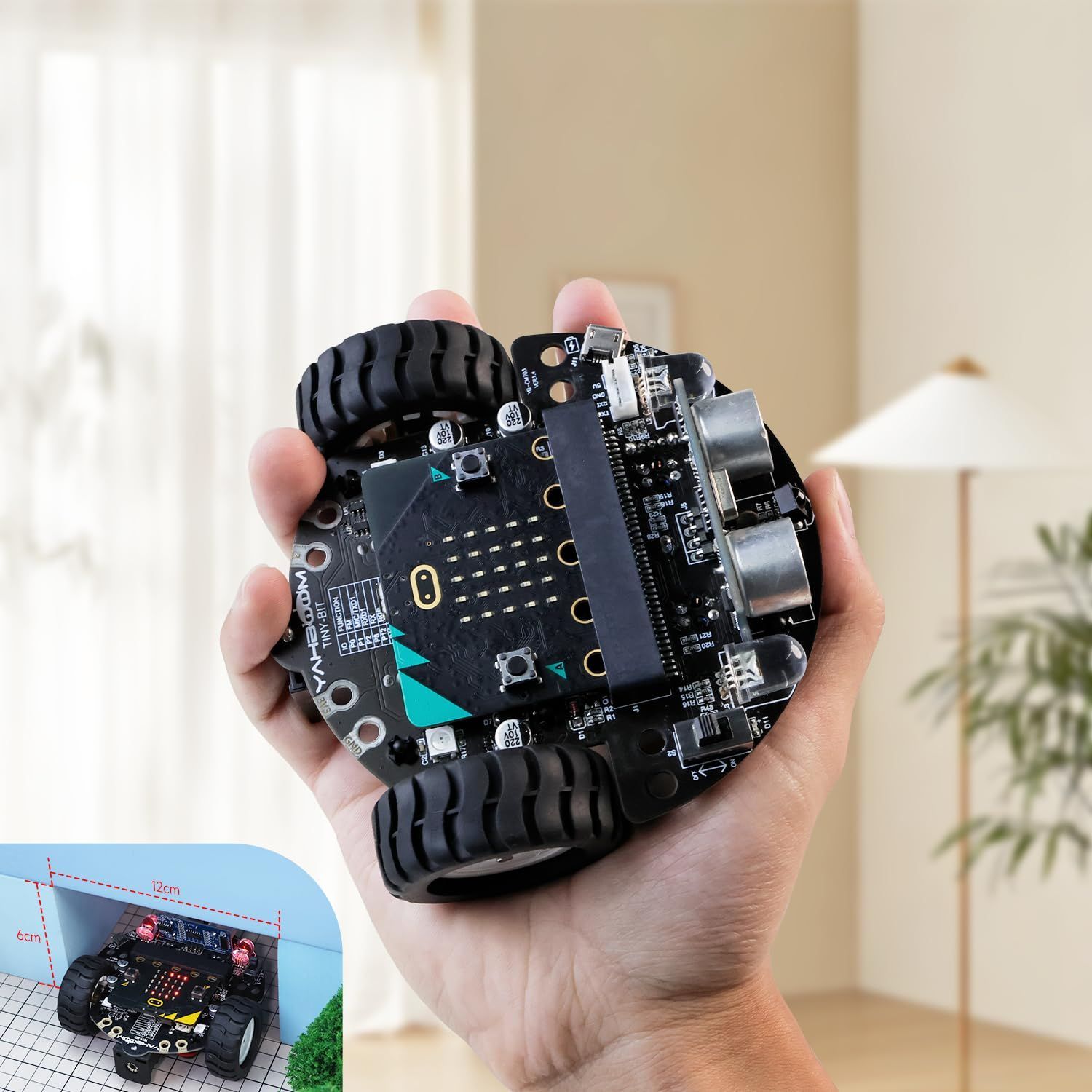 【新着商品】Yahboom Micro:bit V2 スターター ロボティックキット子供向けSTEM教育用 プログラミング可能なDIYロボットカーキット、充実したチュートリアル付きで、驚きのコストパフォーマンスを実現。（Micro:bit V2同梱）。