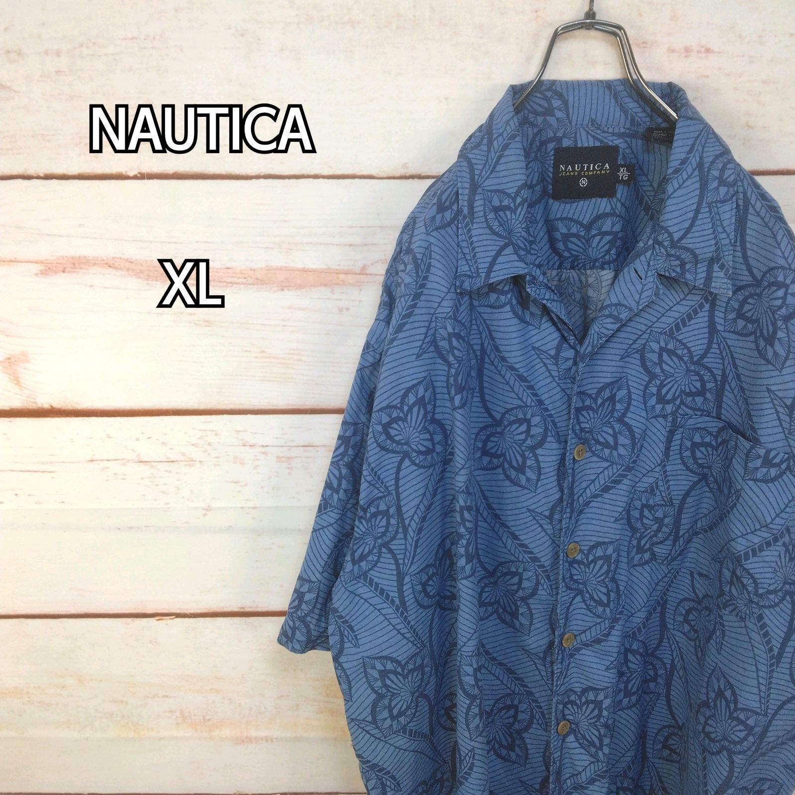 NAUTICA ノーティカ アロハシャツ 花柄 メンズXLサイズ - www