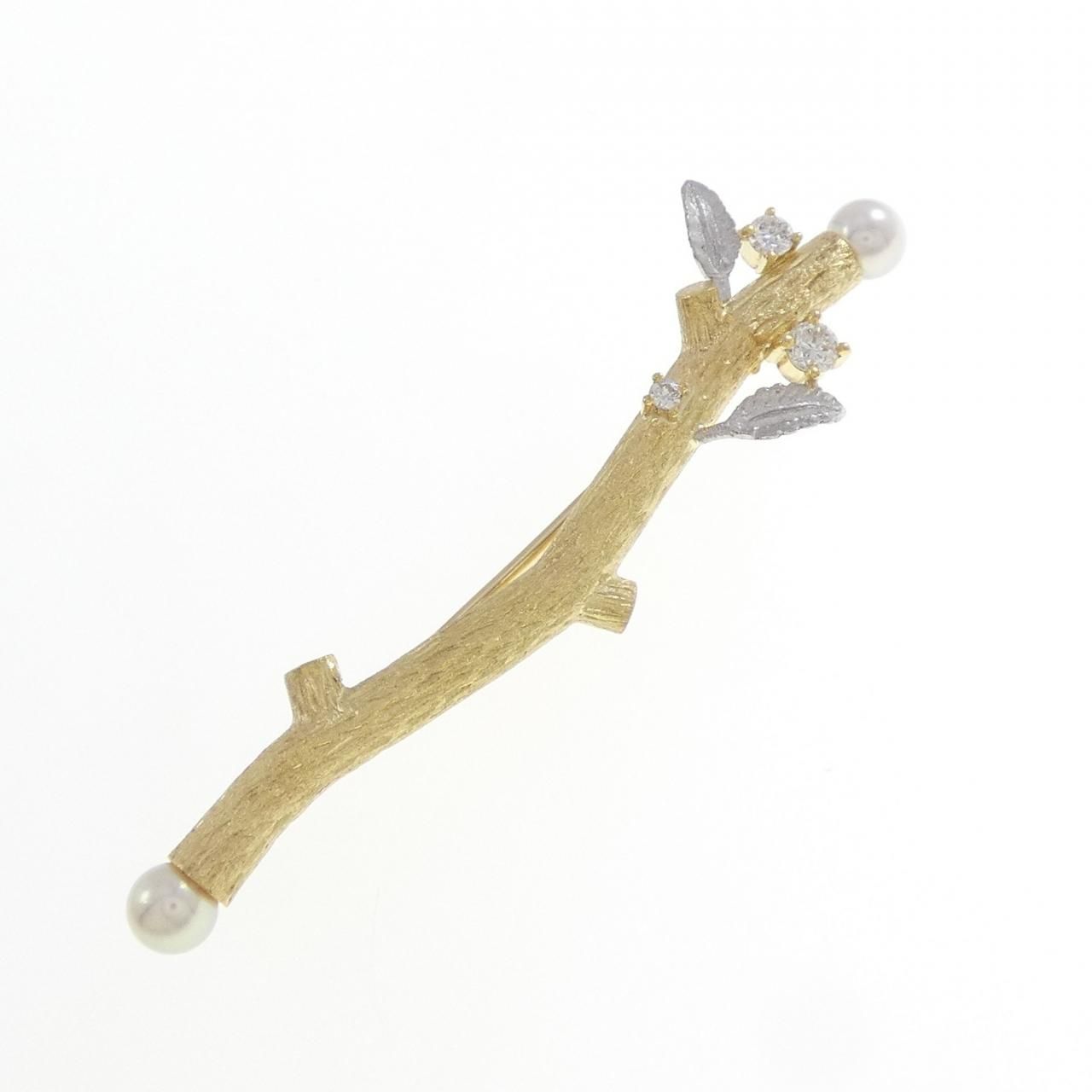 K18YG|PT アコヤパール ブローチ